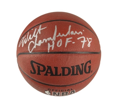 Wilt Chamberlain Autographed Basketball w/ HOF Inscription